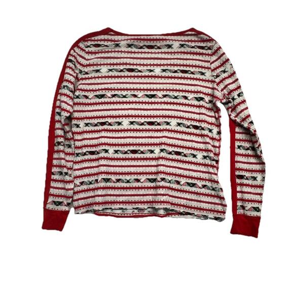 Victorias Secret Womens Medium Fireside Thermal Pajama Set Red Fair Isle - Picture 12 of 12